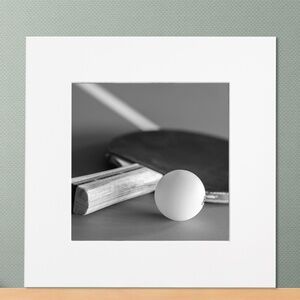 12x12 Table Tennis Matted Art Photo, Ping Pong Game Room Wall Art